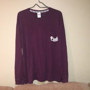 PINK long sleeved maroon shirt